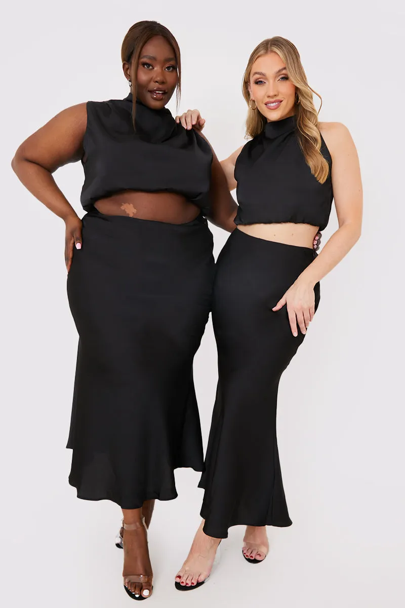 Satin Draped High Neck Co Ord Top sold by Chi Chi London product image thumbnail 2