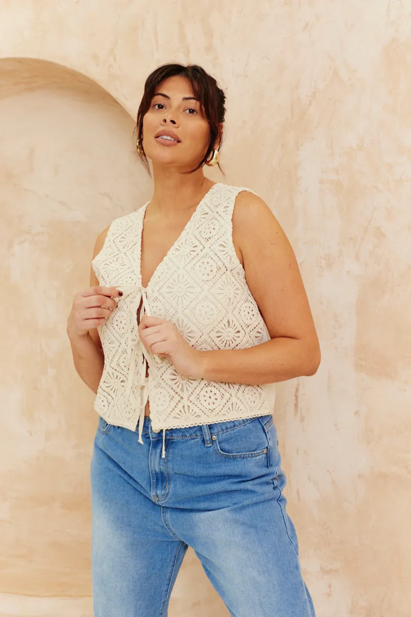 Crochet Tie Front Top sold by Chi Chi London product image thumbnail 5