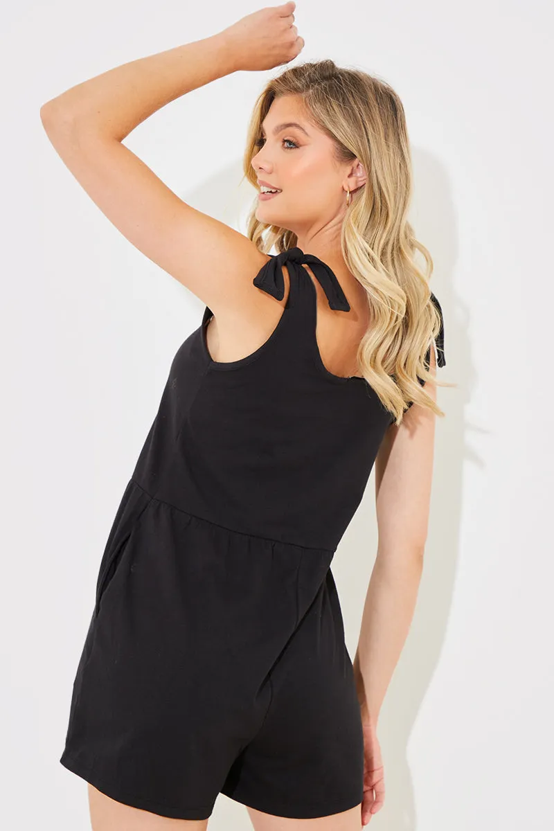 Tie Shoulder Fuller Short Playsuit sold by Chi Chi London product image thumbnail 5