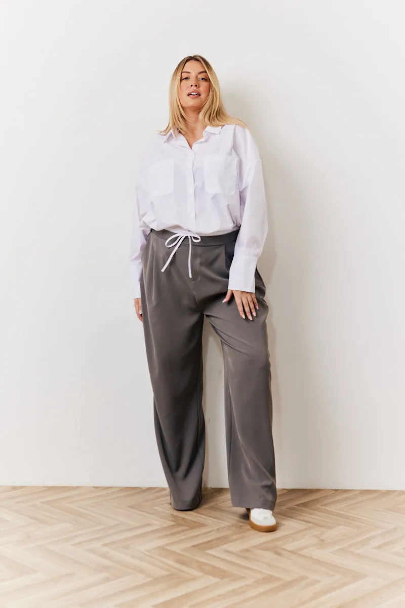 Grey Waistband Detail Tailored Trouser sold by Chi Chi London product image thumbnail 5