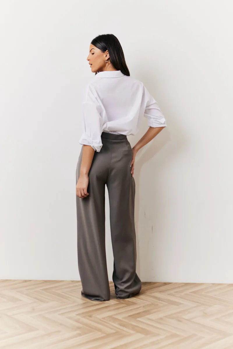 Grey Waistband Detail Tailored Trouser sold by Chi Chi London product image thumbnail 3