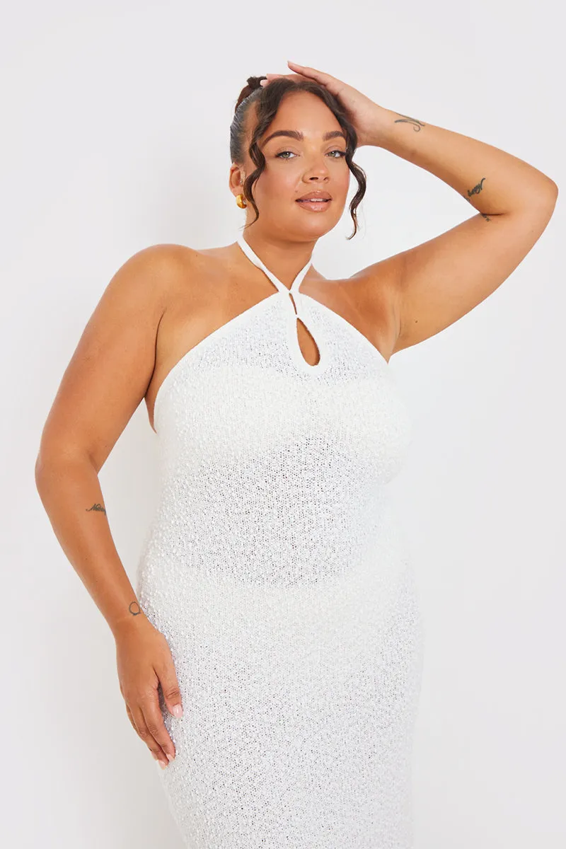 Interest Yarn Halter Neck Knit Midi Dress sold by Chi Chi London product image thumbnail 5