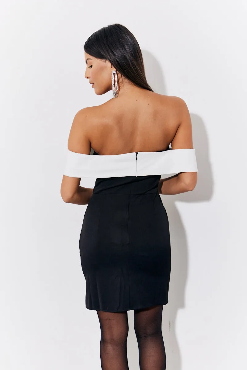 Black Contrast Bow Mini Dress sold by Chi Chi London product image thumbnail 4