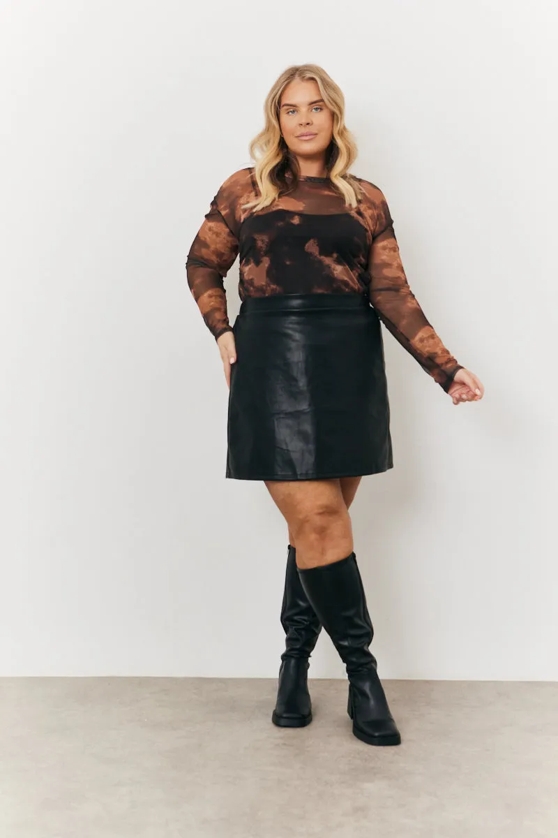 Faux Leather Skirt sold by Chi Chi London