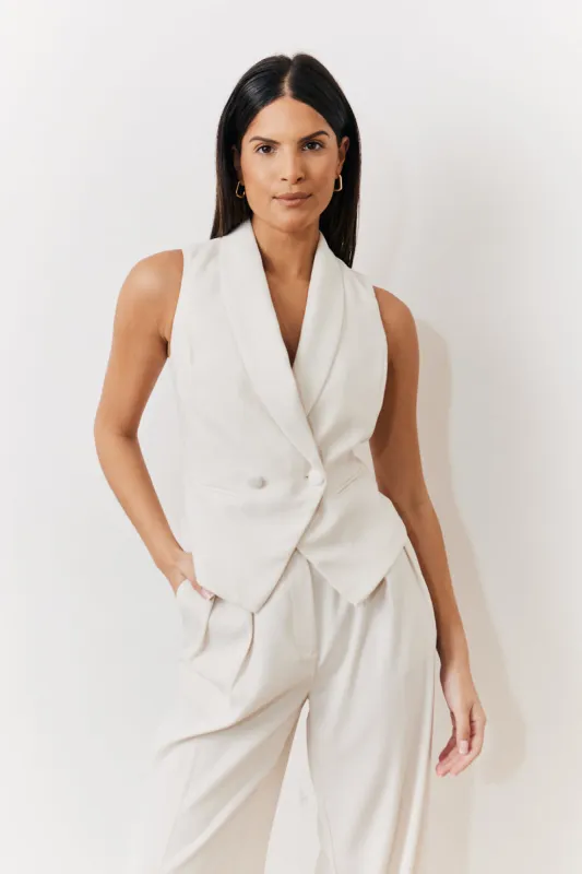 Cream Tux Waistcoat made by In the style