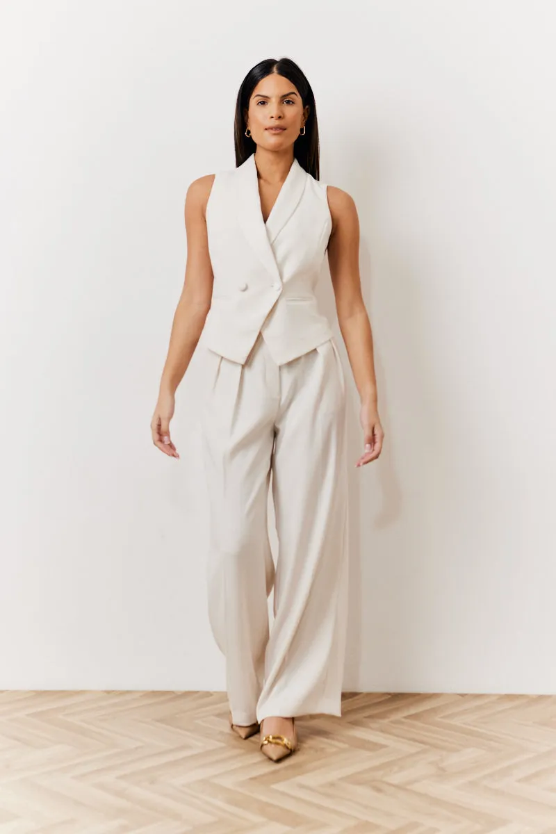 Cream Tux Waistcoat sold by Chi Chi London product image thumbnail 2