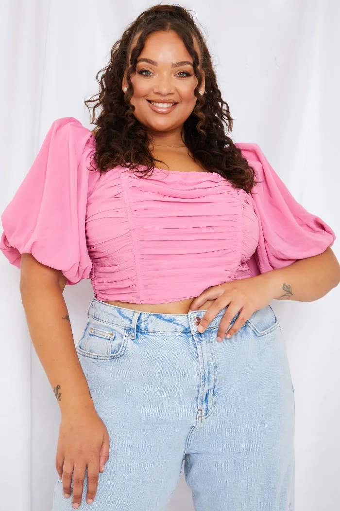 Chiffon Bandeau Balloon Sleeve Top sold by Chi Chi London product image thumbnail 5