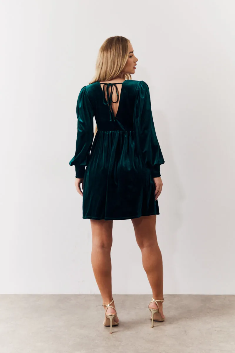 Velvet Smock Mini Dress sold by Chi Chi London product image thumbnail 3