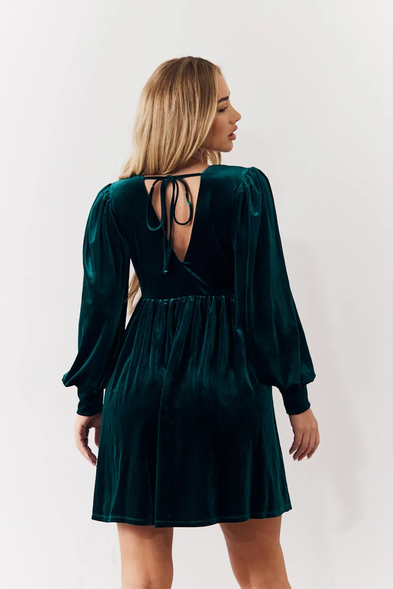 Velvet Smock Mini Dress sold by Chi Chi London product image thumbnail 4
