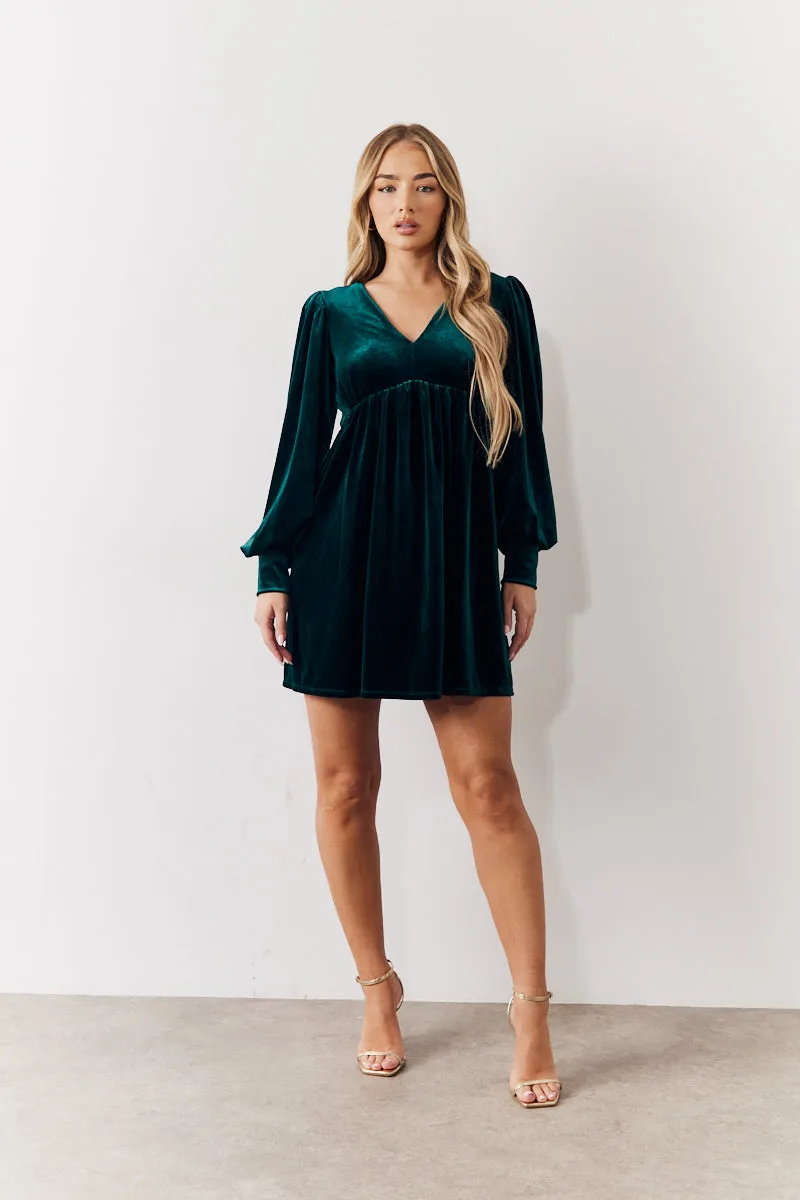 Velvet Smock Mini Dress sold by Chi Chi London product image thumbnail 2