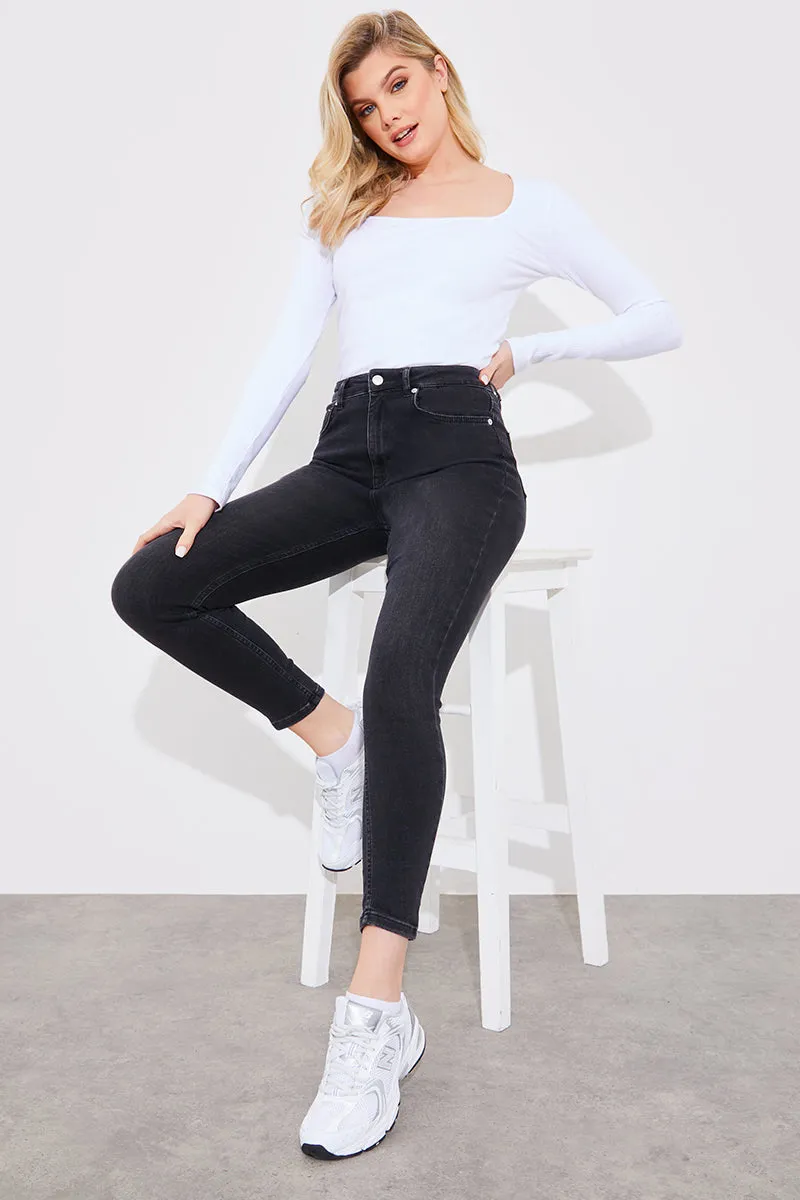 High Waisted Skinny Jeans sold by Chi Chi London product image thumbnail 3