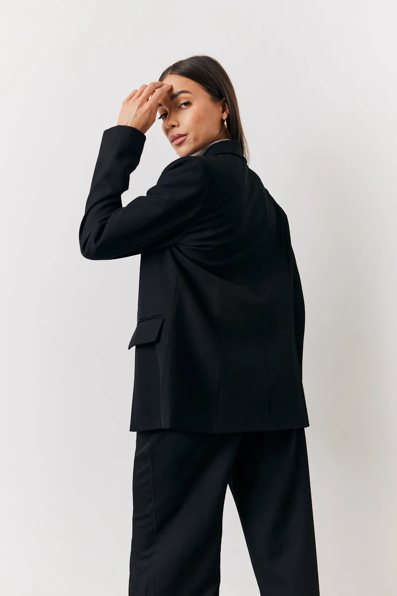 Black Relaxed Pocket Detail Blazer sold by Chi Chi London product image thumbnail 3
