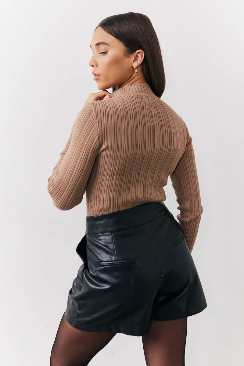High Neck Variegated Rib Knit Bodysuit sold by Chi Chi London product image thumbnail 3