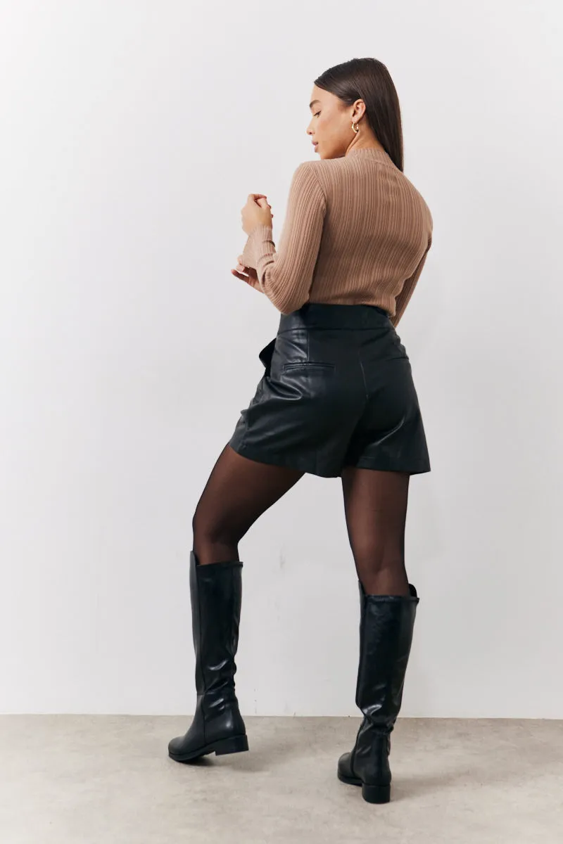 High Neck Variegated Rib Knit Bodysuit sold by Chi Chi London product image thumbnail 4