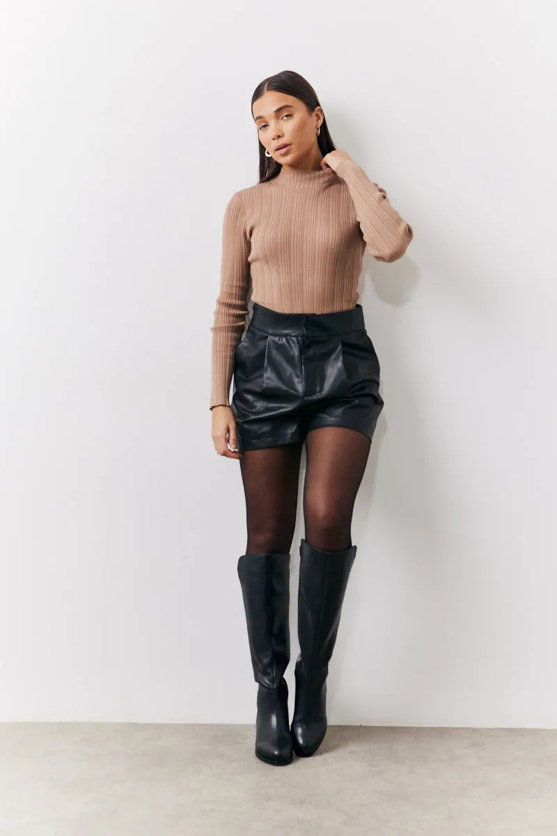 High Neck Variegated Rib Knit Bodysuit sold by Chi Chi London product image thumbnail 2