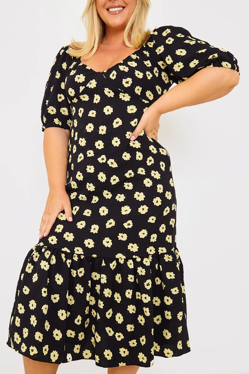 Floral Plunge Short Sleeve Midi Dress sold by Chi Chi London product image thumbnail 5