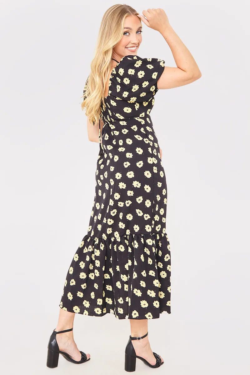 Floral Plunge Short Sleeve Midi Dress sold by Chi Chi London product image thumbnail 3