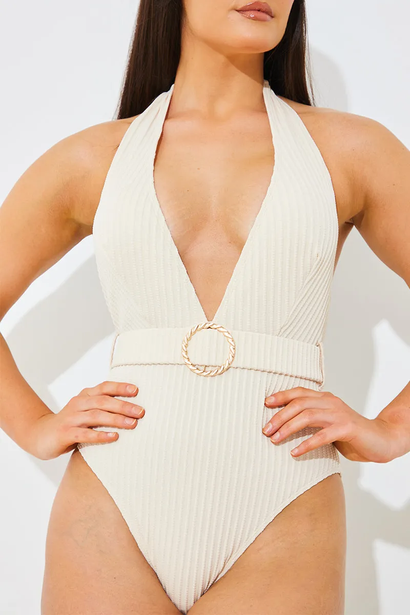 Rib Belted Halterneck Swimsuit sold by Chi Chi London product image thumbnail 3
