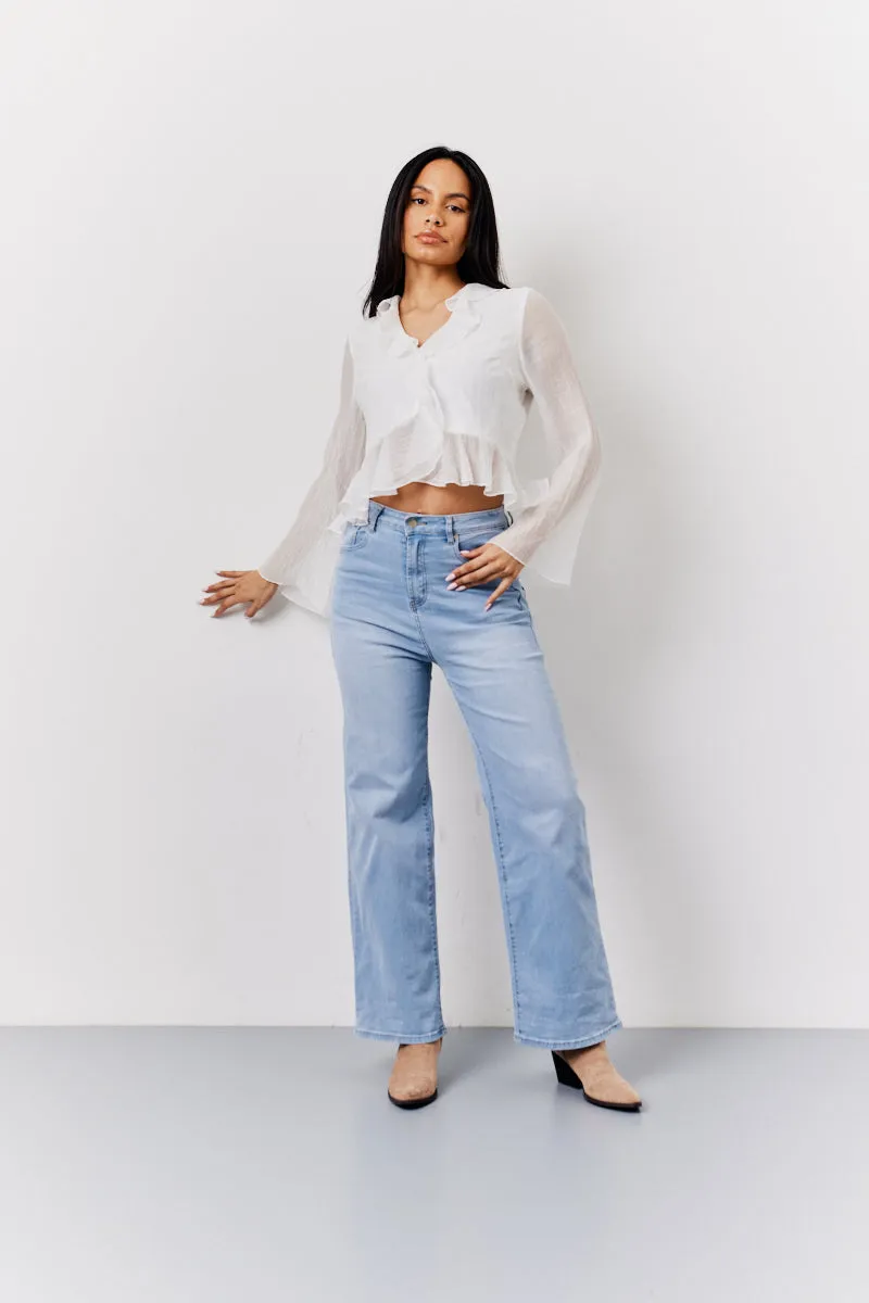 White Chiffon Frill Blouse sold by Chi Chi London product image thumbnail 2