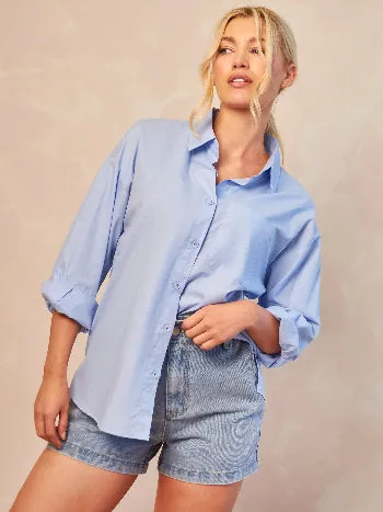 Light Blue Denim Paper Bag Shorts sold by Chi Chi London product image thumbnail 5