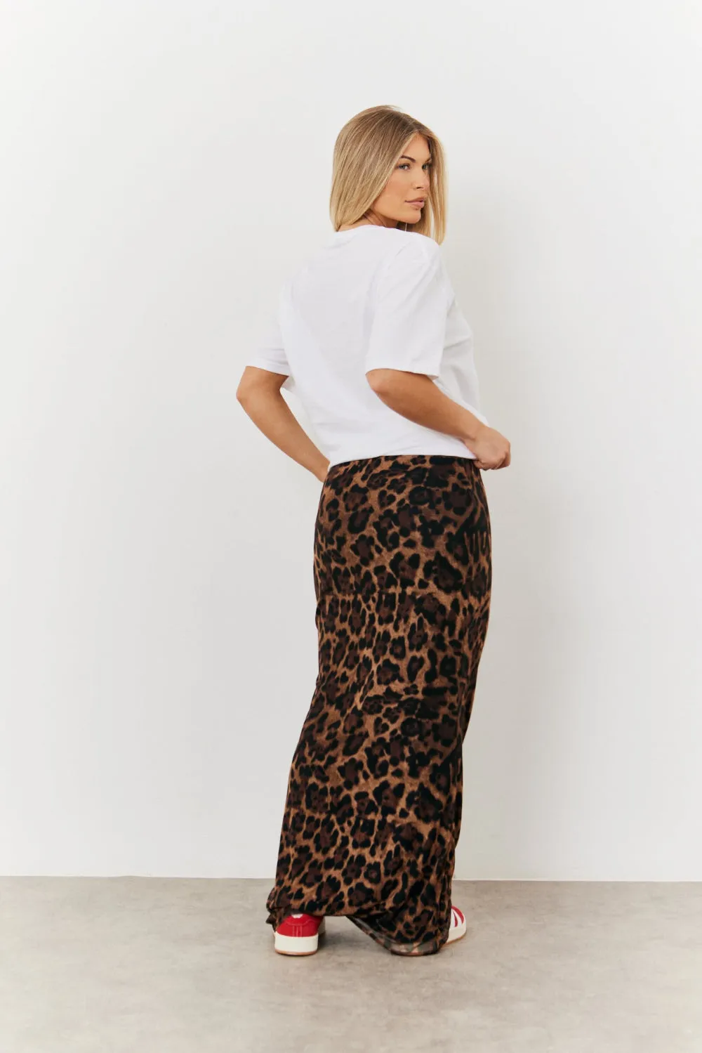 Leopard Mesh Maxi Skirt sold by Chi Chi London product image thumbnail 3