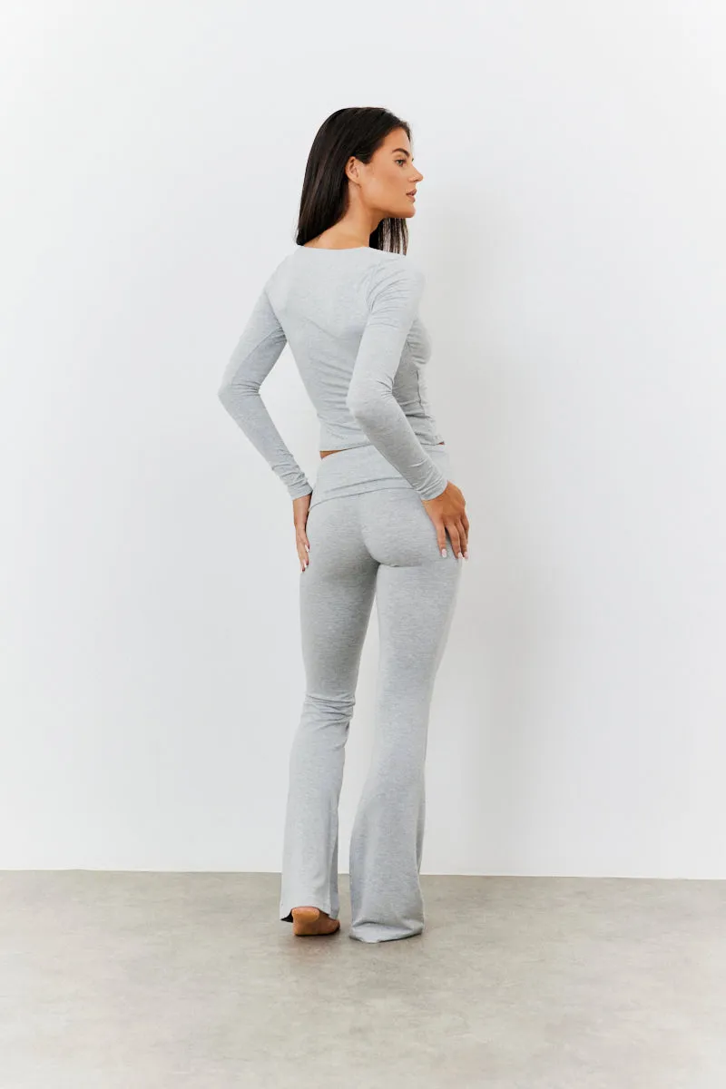 Sculpting Fold Over Waistband Flare Leg Trouser sold by Chi Chi London product image thumbnail 3