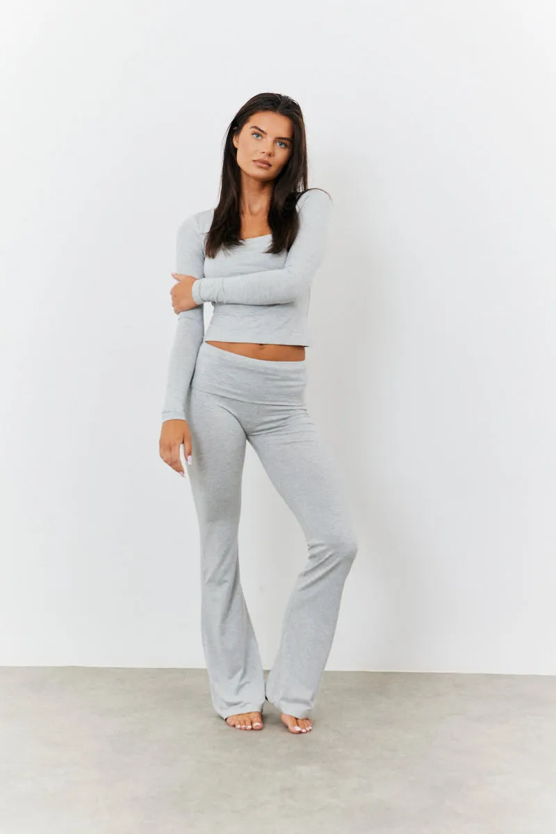 Sculpting Fold Over Waistband Flare Leg Trouser sold by Chi Chi London