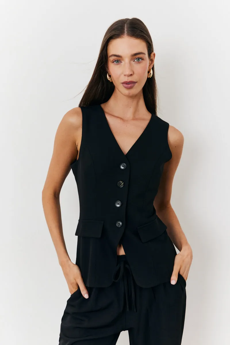 Longline Button Through Waistcoat sold by Chi Chi London product image thumbnail 5