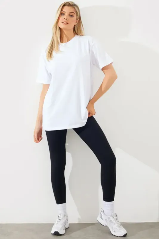 Embroidered Jersey Crew Neck T-Shirt made by In the style
