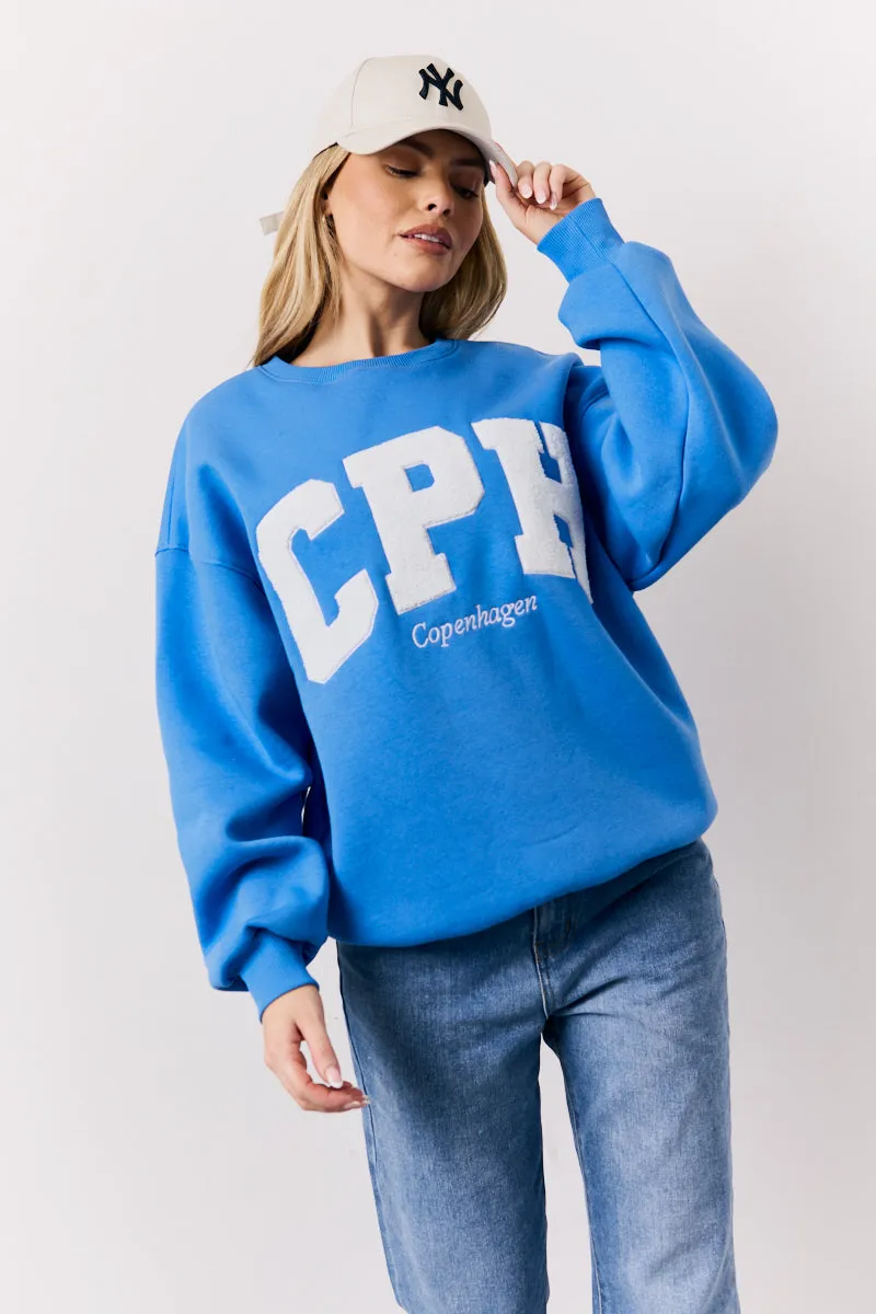 Blue Borg Graphic Sweater sold by Chi Chi London