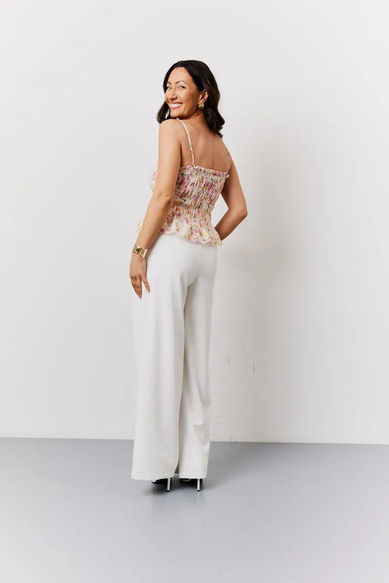 Pink Floral Print Shirred Cami Top sold by Chi Chi London product image thumbnail 4