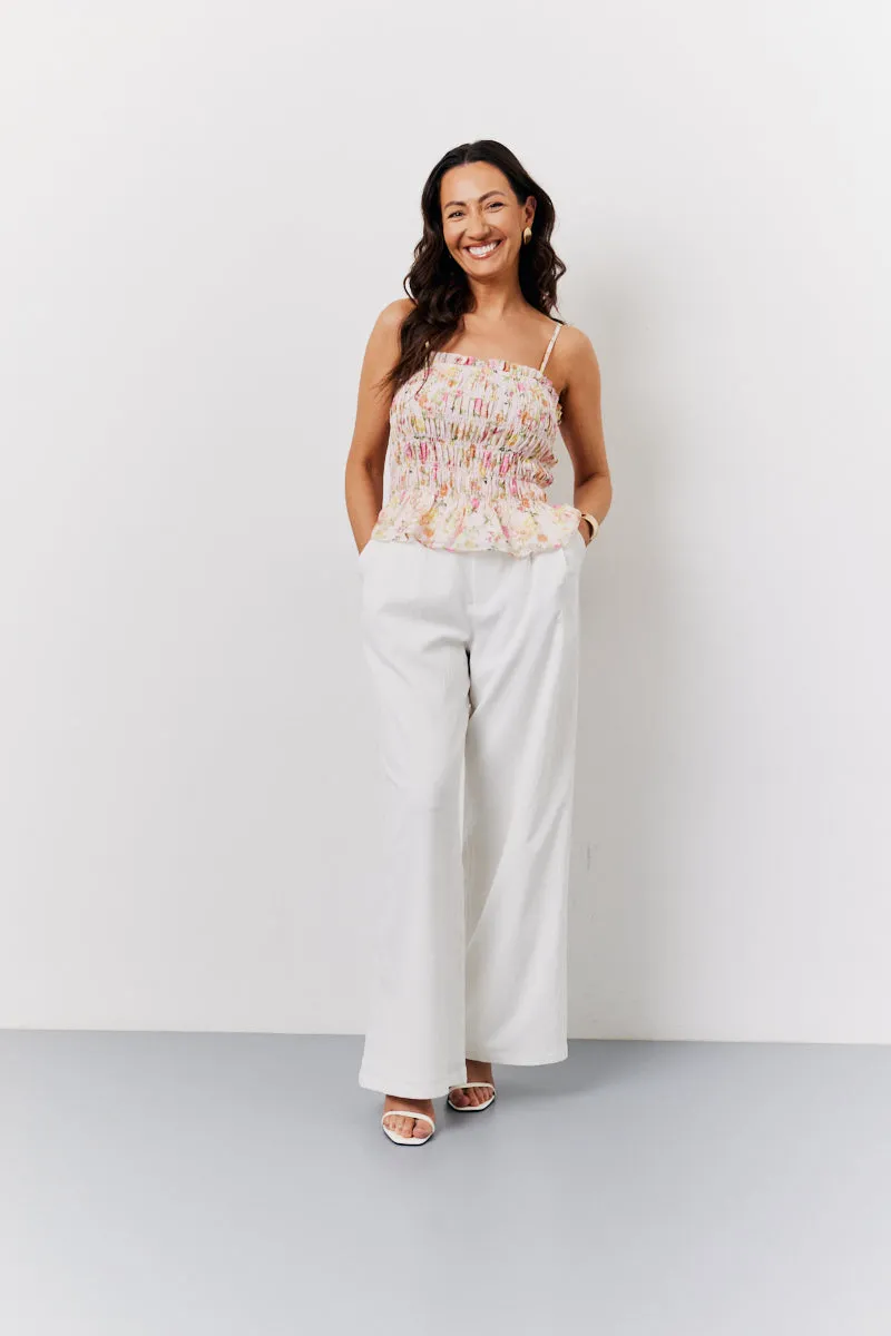 Pink Floral Print Shirred Cami Top sold by Chi Chi London product image thumbnail 2