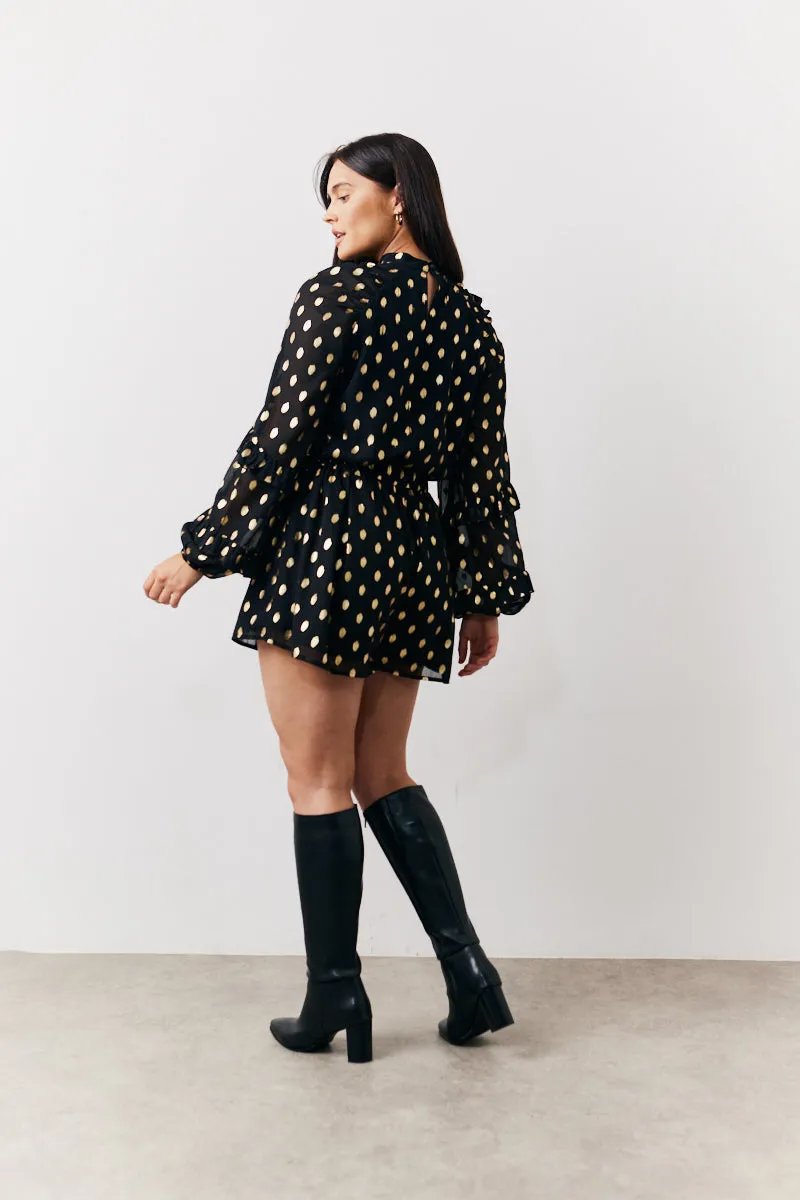 Black Foil Detail Chiffon Blouse sold by Chi Chi London product image thumbnail 3