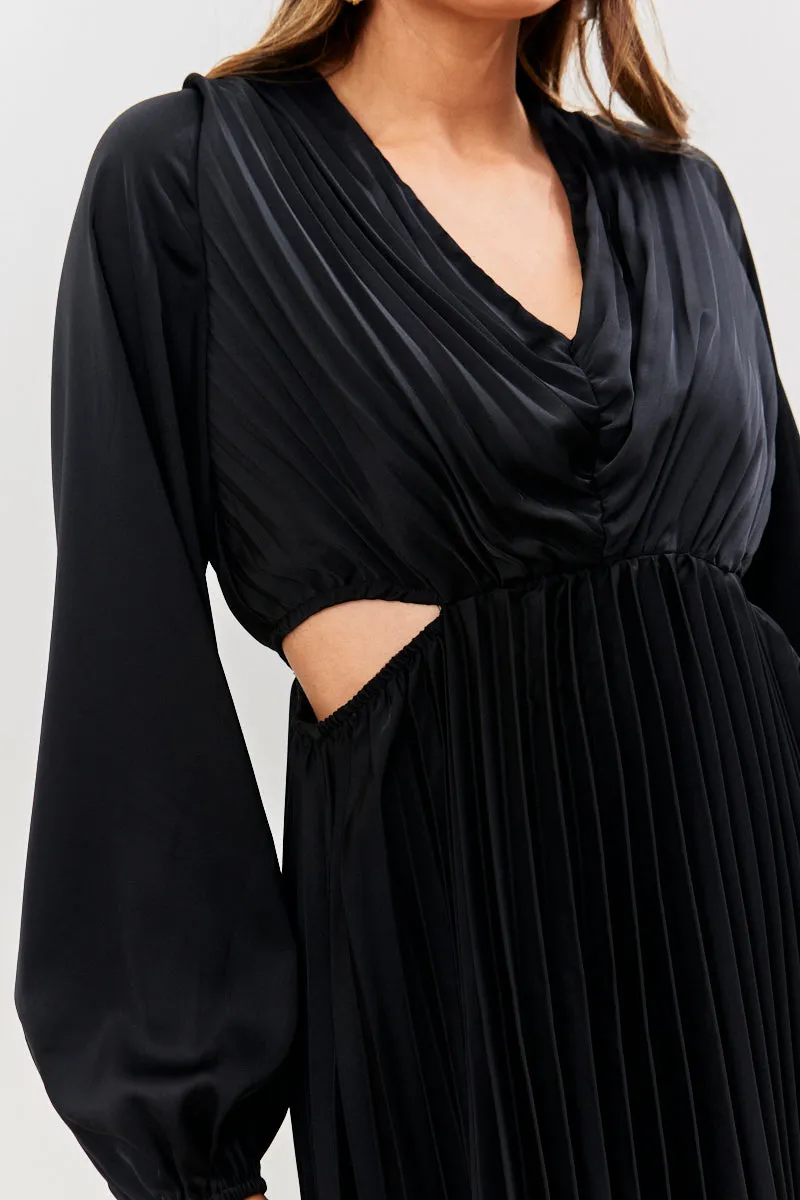 Satin Pleated Cut Out Detail Mini Dress sold by Chi Chi London product image thumbnail 3