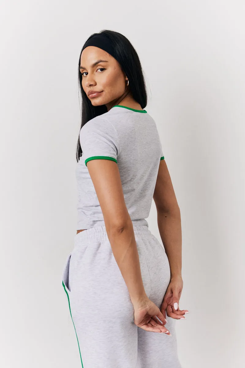 Grey Marl Fits 90's Crew Neck T Shirt sold by Chi Chi London product image thumbnail 4