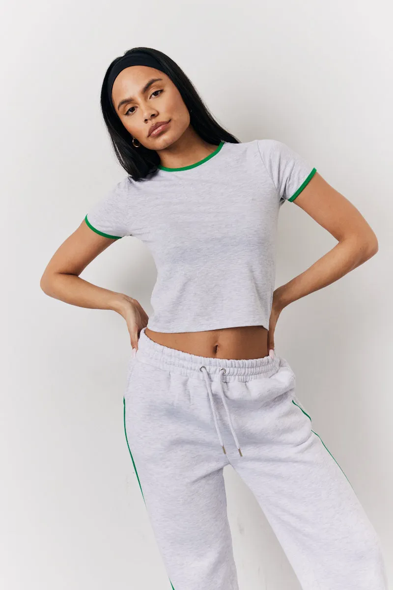 Grey Marl Fits 90's Crew Neck T Shirt sold by Chi Chi London