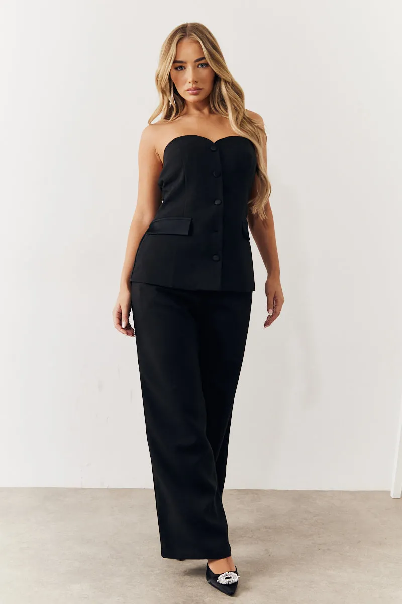 Black Tailored Wide Leg Trouser sold by Chi Chi London product image thumbnail 5