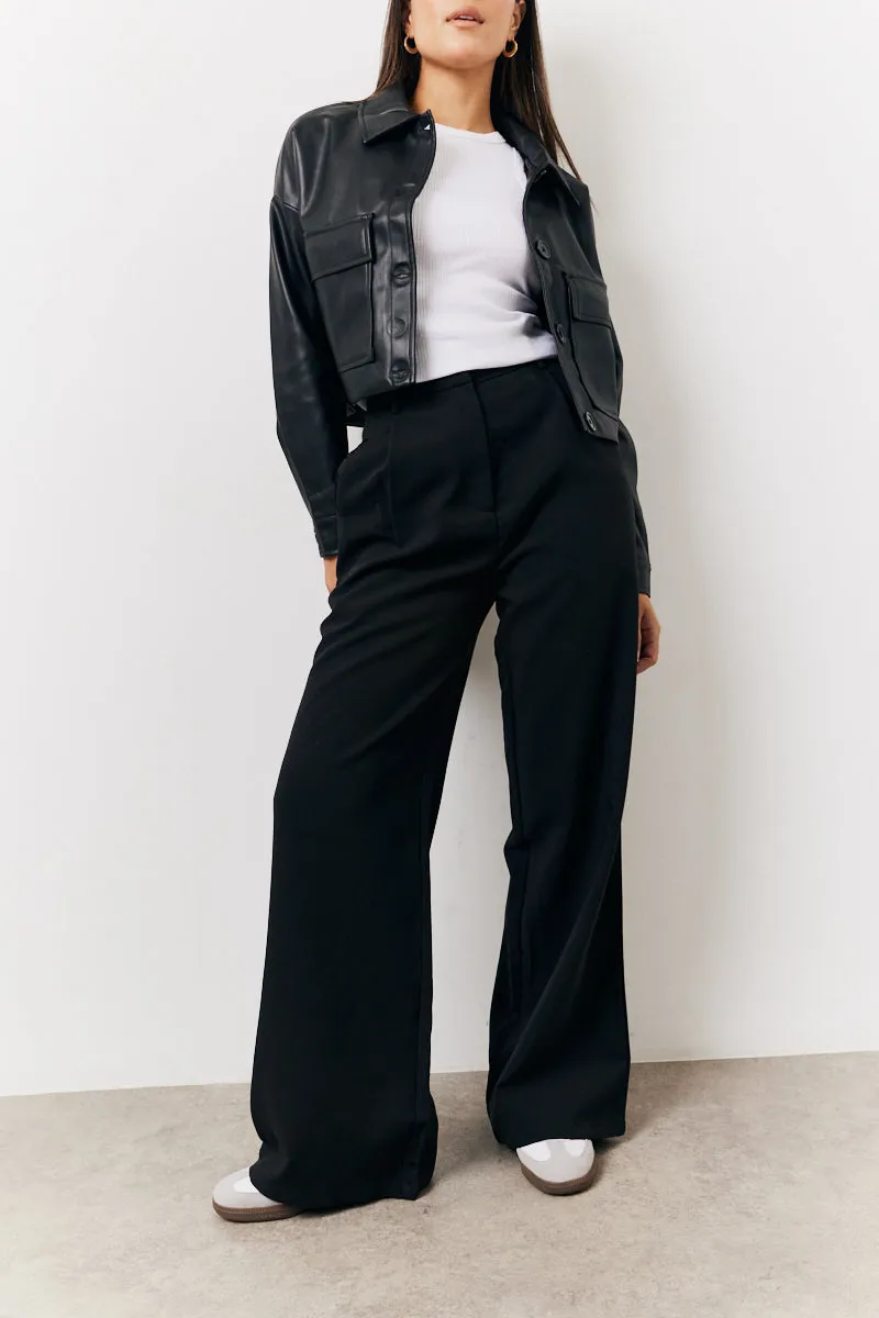 Black Tailored Wide Leg Trouser sold by Chi Chi London product image thumbnail 3