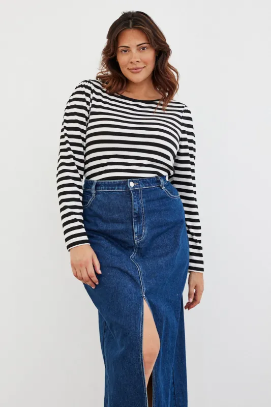 Striped Long Sleeve T-Shirt made by In the style