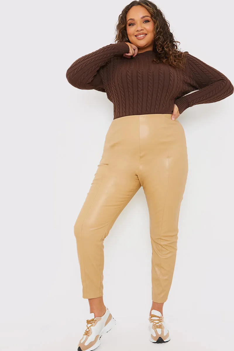 Leather Look Leggings With Elasticated Waist sold by Chi Chi London product image thumbnail 4