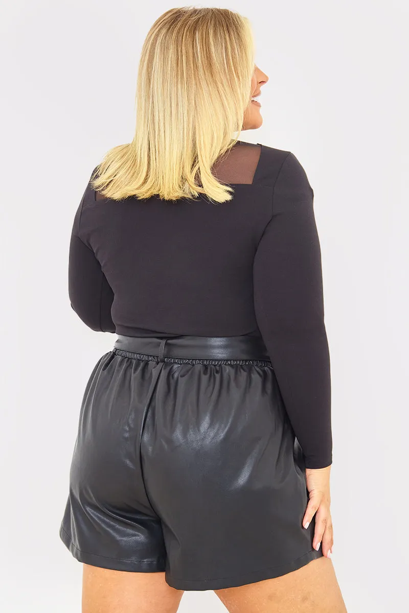 Leather Look Belted Shorts sold by Chi Chi London product image thumbnail 4
