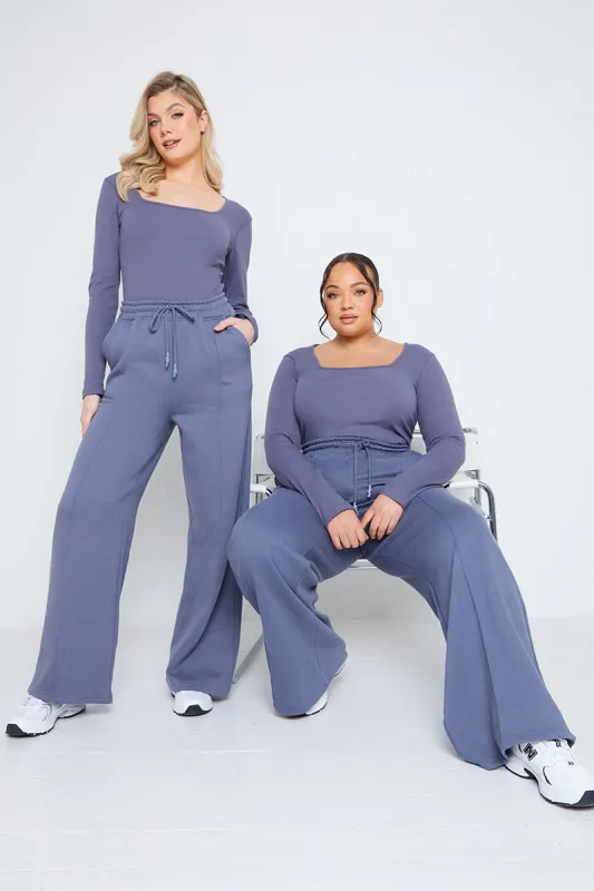 Long Sleeved Ribbed Square Neck Bodysuit made by In the style