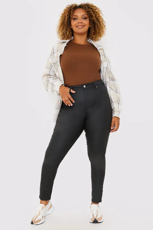 Coated High Waisted Jeans made by In the style