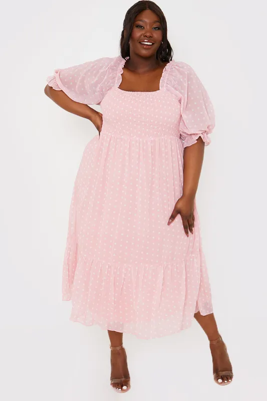 Polka Dot Bow Back Midi Dress made by In the style