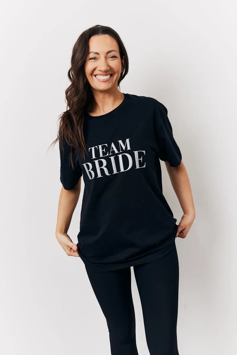 Black Team Bride Slogan T-Shirt sold by Chi Chi London