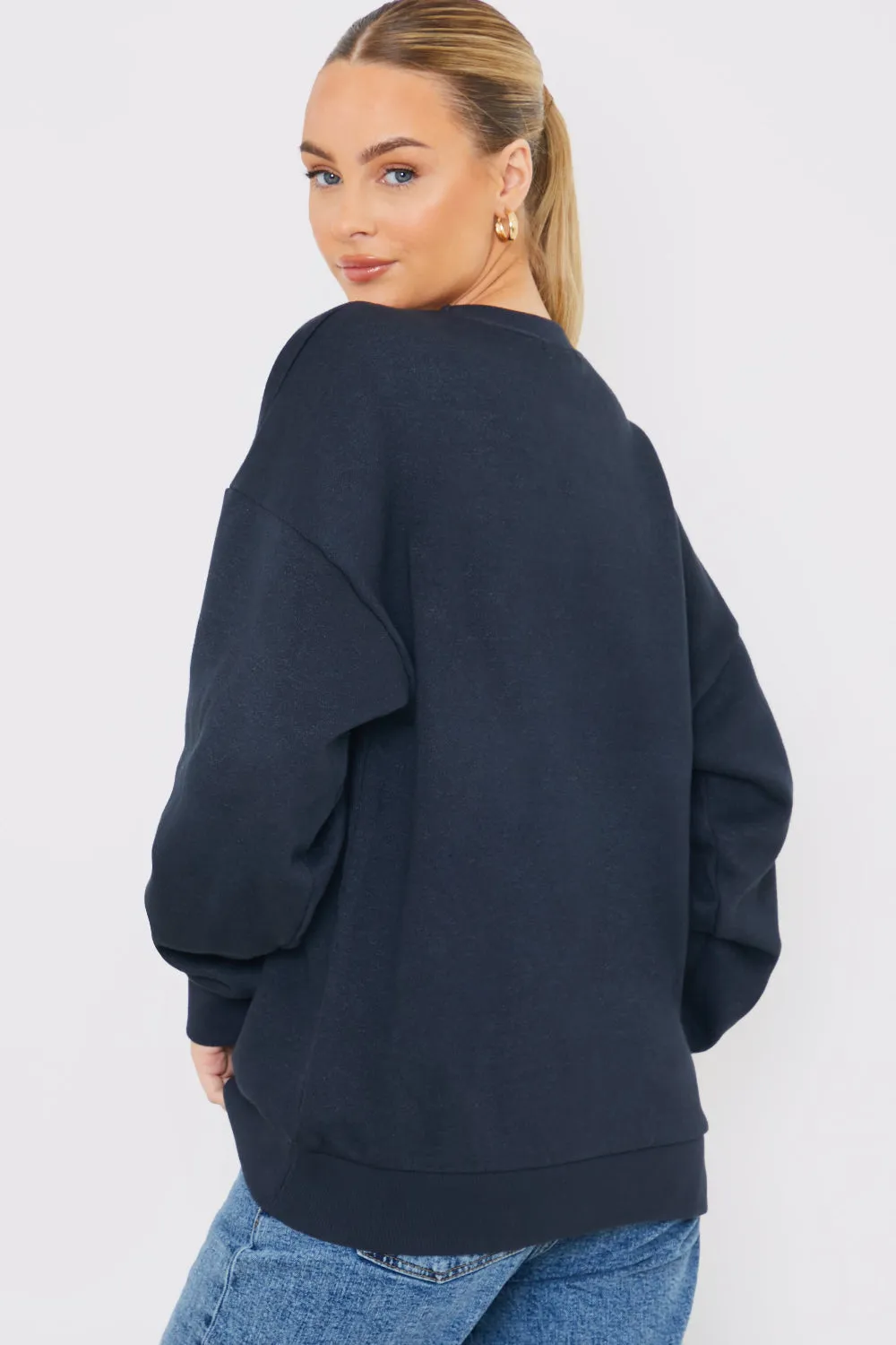 Embroidered Distressed Oversized Sweatshirt sold by Chi Chi London product image thumbnail 3