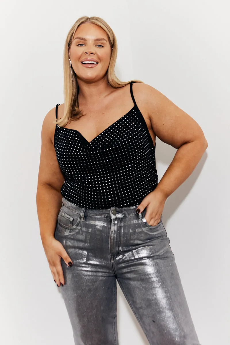 Cowl Neck Hotfix Camisole Top sold by Chi Chi London product image thumbnail 5