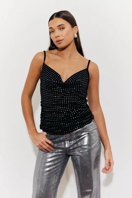 Cowl Neck Hotfix Camisole Top made by In the style