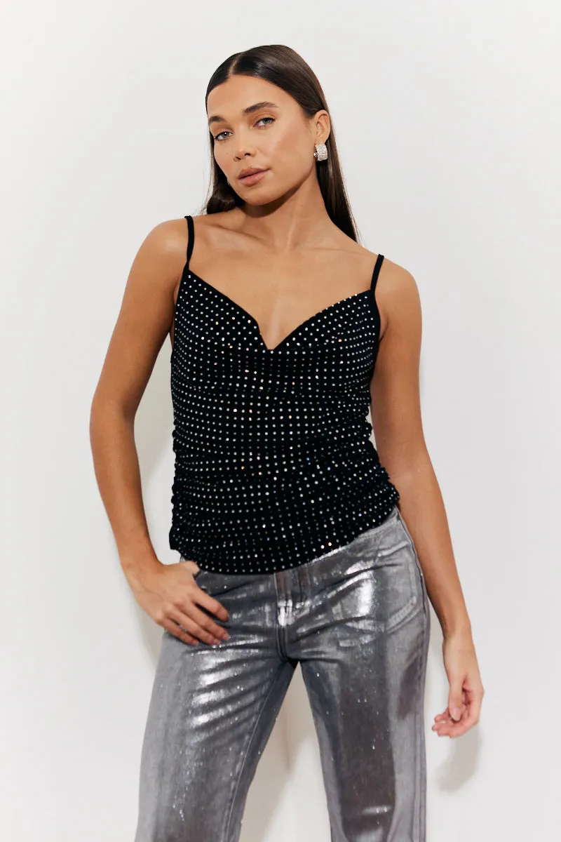 Cowl Neck Hotfix Camisole Top sold by Chi Chi London