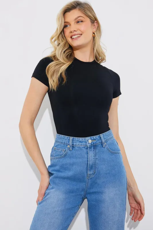 Seamless Crew Neck Snatched Shapewear Bodysuit made by In the style
